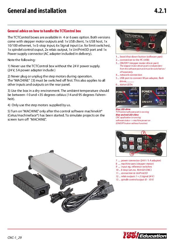 UNIMAT TCT Control manual and setup